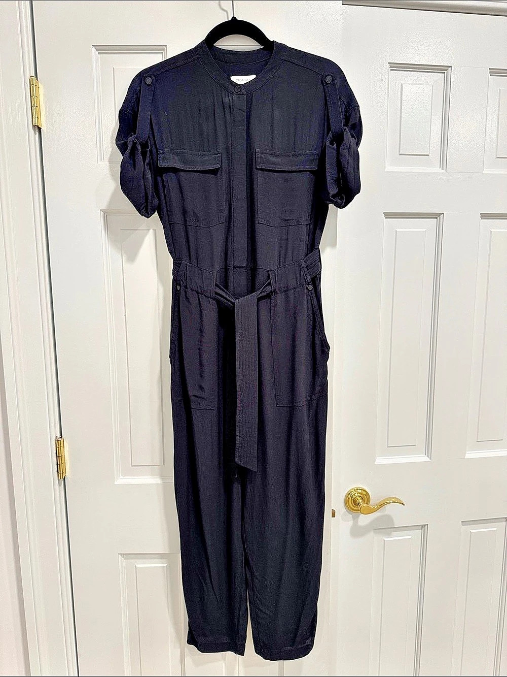 Calvin Klein Utility Jumpsuit in Black Size 4